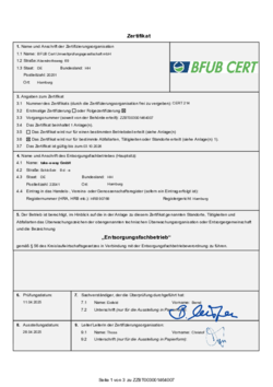 Certificat d’entreprise de gestion des déchets